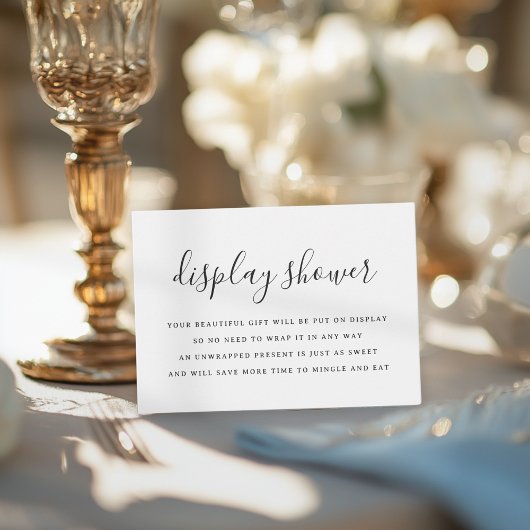 ミニマリスト白黒ブライダルディスプレイシャワー エンクロージャーカード