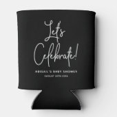 ミニマリスト白黒ベビーシャワークーラーボックス 缶クーラー (裏面)