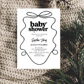 ミニマリスト白黒ベビーシャワー招待状 招待状