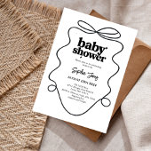ミニマリスト白黒ベビーシャワー招待状 招待状