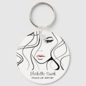 ミニマリスト白黒メエレガントクフェミニンアップ キーホルダー (正面)