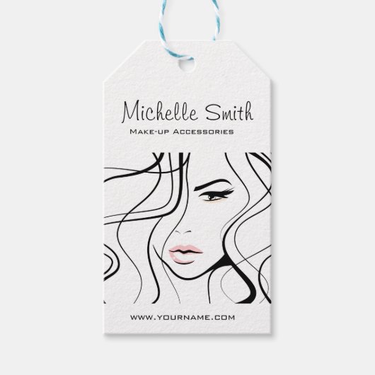 ミニマリスト白黒メエレガントクフェミニンアップ ギフトタグ (正面)