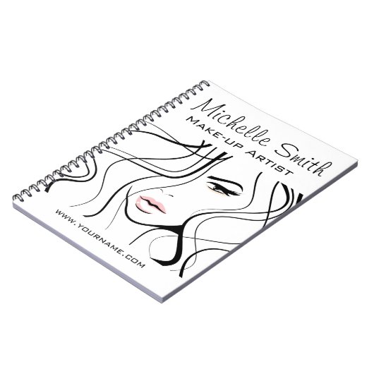 ミニマリスト白黒メエレガントクフェミニンアップ ノートブック (左側)