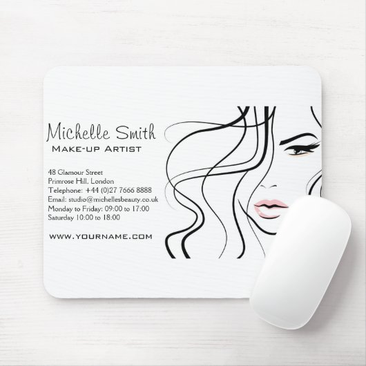 ミニマリスト白黒メエレガントクフェミニンアップ マウスパッド (マウス)