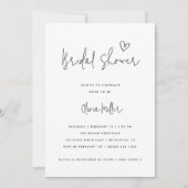 ミニマリスト白黒モダンブライダルシャワー 招待状 (正面)