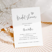 ミニマリスト白黒モダンブライダルシャワー 招待状