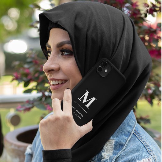 ミニマリスト白黒モダンモノグラカスタムム Case-Mate iPhoneケース