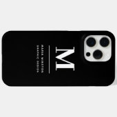 ミニマリスト白黒モダンモノグラカスタムム Case-Mate iPhoneケース (裏面 (横))