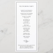 ミニマリスト白黒モダンリーフ結婚ズ プログラム (裏面)