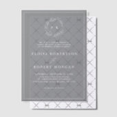 ミニマリスト白黒モダンリーフ結婚ズ ベラム紙招待状 (オフセット (招待状))