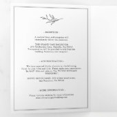 ミニマリスト白黒モダンリーフ結婚ズ 三つ折り案内状 (内部最初)