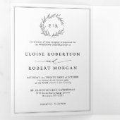 ミニマリスト白黒モダン写真結婚の 三つ折り案内状 (内部最初)