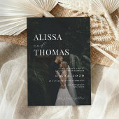 ミニマリスト白黒モダン写真結婚の 招待状