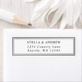 ミニマリスト白黒モダン差出人住所 ラベル (インサイチュ)