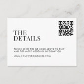 ミニマリスト白黒モダン結婚ズ エンクロージャーカード (正面)