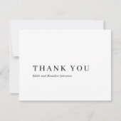 ミニマリスト白黒モダン結婚ズ サンキューカード (正面)