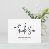 ミニマリスト白黒モダン結婚ズ サンキューカード (スタンド正面)