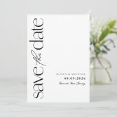 ミニマリスト白黒モダン結婚ズ セーブザデート (スタンド正面)