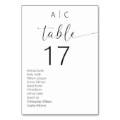 ミニマリスト白黒モダン結婚ズ テーブルナンバー (裏面)