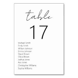 ミニマリスト白黒モダン結婚ズ テーブルナンバー