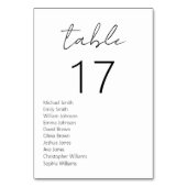 ミニマリスト白黒モダン結婚ズ テーブルナンバー (裏面)
