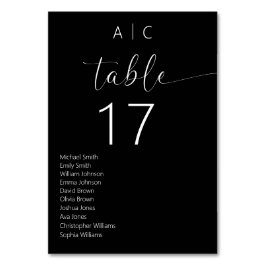 ミニマリスト白黒モダン結婚ズ テーブルナンバー