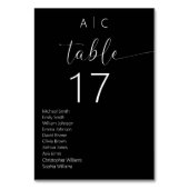 ミニマリスト白黒モダン結婚ズ テーブルナンバー (裏面)