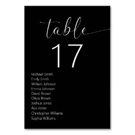 ミニマリスト白黒モダン結婚ズ テーブルナンバー