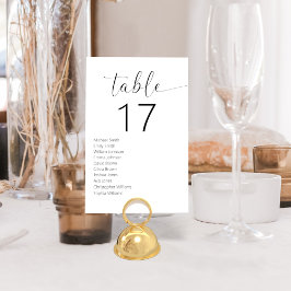 ミニマリスト白黒モダン結婚ズ テーブルナンバー