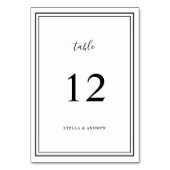 ミニマリスト白黒モダン結婚ズ テーブルナンバー (裏面)