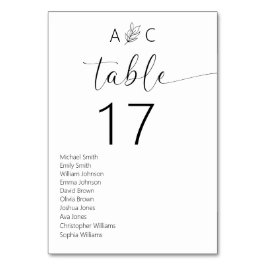 ミニマリスト白黒モダン結婚ズ テーブルナンバー
