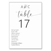 ミニマリスト白黒モダン結婚ズ テーブルナンバー (裏面)