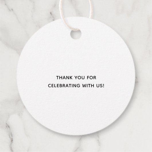 ミニマリスト白黒モダン結婚ズ フェイバータグ (裏面)