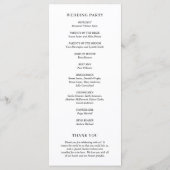 ミニマリスト白黒モダン結婚ズ プログラム (裏面)