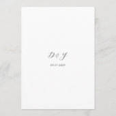 ミニマリスト白黒モダン結婚ズ メニュー (裏面)