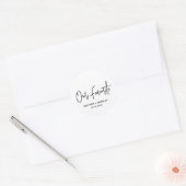 ミニマリスト白黒モダン結婚ズ ラウンドシール (封筒)