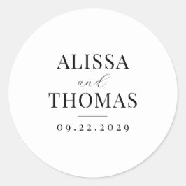 ミニマリスト白黒モダン結婚ズ ラウンドシール