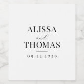 ミニマリスト白黒モダン結婚ズ ワインラベル (シングルラベル)