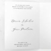 ミニマリスト白黒モダン結婚ズ 三つ折り招待状 (内部最初)