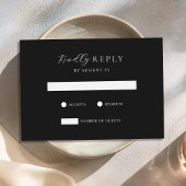 ミニマリスト白黒モダン結婚ズ 出欠カード