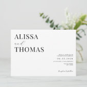 ミニマリスト白黒モダン結婚ズ 招待状 (スタンド正面)