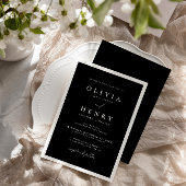 ミニマリスト白黒モダン結婚ズ 招待状