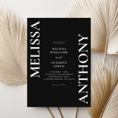 ミニマリスト白黒モダン結婚ズ 招待状