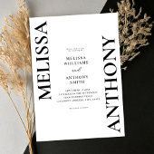 ミニマリスト白黒モダン結婚ズ 招待状