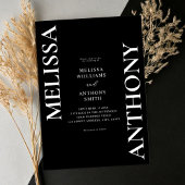 ミニマリスト白黒モダン結婚ズ 招待状