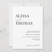 ミニマリスト白黒モダン結婚ズ 招待状 (正面)