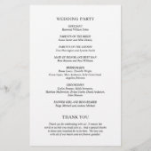 ミニマリスト白黒モダン結婚式 プログラム (裏面)