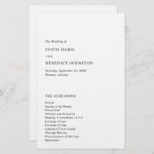 ミニマリスト白黒モダン結婚式 プログラム (正面/裏面)