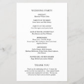 ミニマリスト白黒モダン結婚式 プログラム チラシ (裏面)