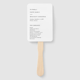 ミニマリスト白黒モダン結婚式 プログラム ハンドファン